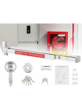 Stainless Steel Panic Exit Push Bar with Alarm for Wood/Metal Doors 32"-54